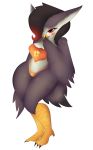  anthro avian barefoot beak bikini bird blush breasts claws clothed clothing digital_media_(artwork) e-01 feathered_wings feathers female looking_at_viewer nintendo pok&eacute;mon pok&eacute;mon_(species) red_eyes simple_background solo staraptor swimsuit talons team_fortress video_games wings 