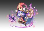  :d animal_ears cat_ears ears_through_headwear gradient_hair green_eyes hat holding league_of_legends long_hair looking_at_viewer lulu_(league_of_legends) multicolored_hair open_mouth pix purple_hair puzzle_&amp;_dragons silver_hair smile staff tama_yu witch_hat 