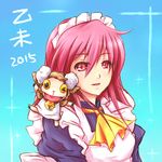  2015 maid piku pink_hair red_eyes shakugan_no_shana sheep short_hair wilhelmina_carmel 