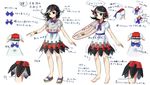  black_hair bow bracelet chart clothes dress horns jewelry kijin_seija multicolored_hair puffy_short_sleeves puffy_sleeves red_eyes sandals short_sleeves streaked_hair touhou translated ys_(fall) 