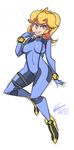  bad_id bad_tumblr_id bigdead93 blonde_hair blue_eyes bodysuit breasts cosplay earrings eyebrows highres jewelry long_hair mario_(series) medium_breasts metroid princess_peach samus_aran samus_aran_(cosplay) skin_tight smile solo super_mario_bros. super_smash_bros. thick_eyebrows zero_suit 