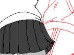  animated animated_gif booty gyaru gym_uniform interracial nails school_uniform shile242 short_skirt siblings skirt walking 