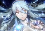  aqua_(fire_emblem_if) blue_hair elbow_gloves feesh fire_emblem fire_emblem_if gloves hair_between_eyes hairband long_hair looking_at_viewer solo veil yellow_eyes 