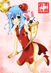  1girl blue_eyes blue_hair china_dress chinese_clothes chinese_dress date_a_live dress g8677788 highres yoshino_(date_a_live) 