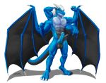  4_arms amon-sydonai anthro bat_wings blue_scales dragon erection fusion knot male membranous_wings merging multi_arm multi_limb multifur muscular muscular_male nude pointing_at_penis pointy_ears scales scalie solo western_dragon wings 