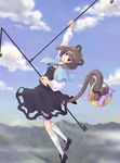  animal_ears basket grey_eyes jewelry mouse mouse_ears mouse_tail nazrin pendant red_eyes short_hair solo tail tomobe_kinuko touhou 