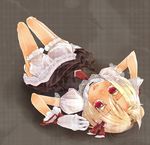  blonde_hair bloomers frills gloves hato_haru lace red_eyes rumia short_hair skinny solo touhou underwear white_gloves 
