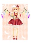  bad_id bad_pixiv_id blonde_hair flandre_scarlet hat kagami_masaki one_side_up ponytail red_eyes short_hair solo stuffed_animal stuffed_toy teddy_bear touhou wings 