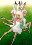  animal_ears bad_id bad_pixiv_id barefoot bug bunny_ears butterfly dark_skin dress feet final_fantasy final_fantasy_xii fran gahon highres insect jote mjrn multiple_girls viera younger 