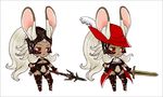  animal_ears bunny_ears chibi final_fantasy final_fantasy_xii fran md5_mismatch minami_ryou red_mage revealing_clothes sword viera weapon 