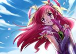  arm_on_shoulder arm_warmers bad_id bad_pixiv_id bug butterfly cure_dream earrings gloves hair_ornament hair_rings insect jewelry long_hair magical_girl nekozawa_yukari pink_hair precure purple_eyes ribbon short_sleeves solo tears torn_clothes twintails yes!_precure_5 yes!_precure_5_gogo! yumehara_nozomi 
