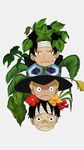  bandage black_hair blonde_hair brothers family flower freckles goggles goggles_on_hat hat monkey_d_luffy multiple_boys one_piece plant portgas_d_ace sabo_(one_piece) scar siblings top_hat trafargar_low trio younger 