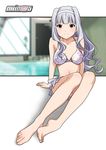  bikini idolmaster idolmaster_(classic) long_hair purple_eyes rei_no_pool ryunnu shijou_takane silver_hair solo swimsuit 