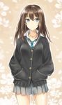  blue_eyes brown_hair idolmaster idolmaster_cinderella_girls long_hair okitakung shibuya_rin solo 