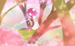  bad_id bad_pixiv_id bandages breasts bun_cover cherry_blossoms chinese_clothes double_bun flower ibaraki_kasen medium_breasts pink_eyes pink_hair rose short_hair solo tabard touhou tree umxzo 