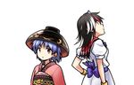  black_hair bow bowl bowl_hat dress hat horns japanese_clothes kijin_seija kimono multicolored_hair multiple_girls open_mouth purple_hair red_eyes red_hair satou_yuuki short_hair streaked_hair sukuna_shinmyoumaru touhou white_hair 