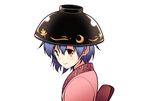  bowl bowl_hat hat japanese_clothes kimono purple_hair red_eyes satou_yuuki short_hair smile solo sukuna_shinmyoumaru touhou 