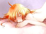  breasts closed_eyes crying lina_inverse long_hair lying multicolored_hair nude on_stomach orange_hair red_hair slayers small_breasts solo sukara-san tears top-down_bottom-up two-tone_hair 