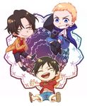  3boys black_hair blonde_hair brothers chibi freckles hat male_focus missing_tooth monkey_d_luffy multiple_boys one_piece portgas_d_ace sabo_(one_piece) shirt siblings smile straw_hat t-shirt top_hat trio younger 