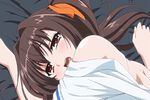  aftersex animated animated_gif bed brown_hair heavy_breathing ikenai_koto_the_animation moaning tears twintails 