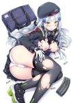  akizora_momiji ass breasts cameltoe girls_frontline heels hk416_(girls_frontline) nipples no_bra pantsu skirt_lift thighhighs torn_clothes 