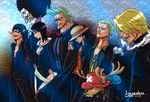  black_hair blonde_hair blue_hair brook cyborg formal franky green_hair monkey_d_luffy nico_robin one_piece one_piece:_strong_world reindeer roronoa_zoro sanji skeleton suit tony_tony_chopper usopp 