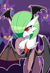  1girl :p blush breasts capcom cleavage crobat female gardevoir green_hair morrigan_aensland_(cosplay) neichii nintendo pokemon red_eyes short_hair smile solo tongue tongue_out vampire_(game) 