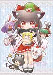  :&lt; :3 animal_ears apron ass black_dress black_hair blazer blonde_hair bloomers blush bow braid brown_eyes brown_hair bunny_ears bunny_tail capelet carrot carrot_necklace cat_ears cat_tail cheese chen chibi chibi_on_head closed_eyes covering covering_crotch dowsing_rod dress ear_piercing eating fang food green_hair grey_dress grey_eyes hair_tubes hakurei_reimu hat hat_bow heart inaba_tewi inubashiri_momiji jacket jewelry kasodani_kyouko kemonomimi_mode kirisame_marisa long_hair long_sleeves minigirl mob_cap mouse_ears mouse_tail multiple_girls multiple_tails nazrin necklace nekomata nekomura_otako on_head open_mouth pendant piercing pink_dress puffy_short_sleeves puffy_sleeves purple_hair red_dress red_eyes reisen_udongein_inaba shirt short_sleeves silver_hair single_braid single_earring skirt skirt_pull smile symbol-shaped_pupils tail tears tokin_hat tongue tongue_out touhou underwear very_long_hair waist_apron wide_sleeves witch_hat wolf_ears wolf_tail 