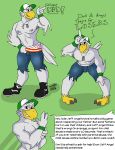  avian bird clothing fantasy hawk humor jeff_angel_(the_adventure_zone) jock joke male mcelroy_brothers muscular nipples simple_background sylvanedadeer the_adventure_zone torn_clothing underwear 