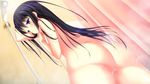  1boy androgynous ass blush chuablesoft game_cg highres kunai_uri long_hair noblesse_of_rouge nude oohinata_toshiya open_mouth purple_eyes shower steam wet 