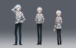  1girl accelerator ahoge albino androgynous choker dual_persona genderswap genderswap_(mtf) hair_ornament highres linjie long_sleeves looking_at_viewer red_eyes short_hair sleeves_past_wrists to_aru_majutsu_no_index white_hair 