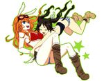  animal_ears bad_id bad_pixiv_id bikini_top black_hair blue_eyes boots breasts brown_footwear bunny_ears bunny_tail cat_ears cat_tail charlotte_e_yeager cleavage closed_eyes denim denim_shorts francesca_lucchini goggles goggles_on_head hloox large_breasts long_hair multiple_girls open_mouth orange_hair outline panties short_shorts shorts simple_background smile star strike_witches striped striped_panties tail twintails underboob underwear white_background world_witches_series 