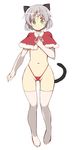  :o animal_ears blush cameltoe capelet cat_ears cat_tail christmas elbow_gloves fingerless_gloves flat_chest full_body fur_trim glastonbury1966 gloves green_eyes hand_on_own_chest highleg highleg_panties highres navel panties red_panties ribbon santa_costume sanya_v_litvyak short_hair silver_hair simple_background skindentation solo strike_witches tail thighhighs thong underwear white_background white_gloves white_legwear white_ribbon wide_hips world_witches_series 