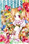  colorful food_as_clothes food_themed_clothes highres legomaru original solo traditional_media watercolor_(medium) 