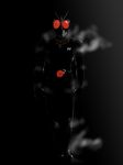  antennae belt donson glowing glowing_eyes highres kamen_rider kamen_rider_black kamen_rider_black_(series) male_focus solo steam 