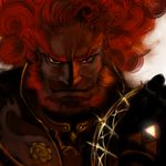  alternate_hairstyle armor bad_id bad_pixiv_id beard dark_skin dark_skinned_male evil_grin evil_smile facial_hair ganondorf gerudo gloves grin male_focus red_hair redhorn smile solo the_legend_of_zelda triforce 