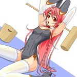  animal_ears armpits bunny_ears bunnysuit copyright_request elbow_gloves gloves kine mallet solo thighhighs yuuki_(silent_moon) 
