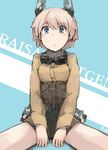  bird_tail blonde_hair blue_eyes blush character_name dated goggles goggles_around_neck head_wings long_sleeves military military_uniform raisa_pottgen shiraba_(sonomama_futene) short_hair sitting smile solo strike_witches tail uniform world_witches_series 