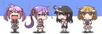  &gt;:) &gt;_&lt; :3 :d :o ahoge akebono_(kantai_collection) alternate_costume aoba_(kantai_collection) aoba_(kantai_collection)_(cosplay) bell black_eyes black_hair brown_eyes brown_hair bunny c: camera chibi closed_eyes cosplay feiton flower furutaka_(kantai_collection) furutaka_(kantai_collection)_(cosplay) haguro_(kantai_collection) haguro_(kantai_collection)_(cosplay) hair_bell hair_bobbles hair_flower hair_ornament highres holding jingle_bell kantai_collection long_hair maya_(kantai_collection) maya_(kantai_collection)_(cosplay) multiple_girls navel oboro_(kantai_collection) open_mouth pink_hair pleated_skirt purple_eyes purple_hair sazanami_(kantai_collection) school_uniform serafuku short_hair shorts side_ponytail skirt smile translated twintails ushio_(kantai_collection) v-shaped_eyebrows x3 xd 