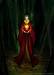  avatar:_the_last_airbender avatar_(series) bamboo bamboo_forest black_hair brown_hair chinese_clothes fire flower forest hanfu highres lotus male_focus nature scar solo yoku_(liuyc) zuko 