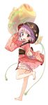  :d bad_id bad_pixiv_id bare_legs barefoot bowl bowl_hat floral_print full_body hat highres japanese_clothes kimono long_sleeves miracle_mallet obi open_mouth pointing pointing_at_viewer purple_eyes purple_hair sash shinoba smile solo standing standing_on_one_leg sukuna_shinmyoumaru touhou wide_sleeves 