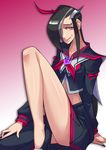  1girl decepticon dress female genderswap hair_over_one_eye high_heels long_hair looking_at_viewer personification red_eyes ribbon ryuusei_(mark_ii) school_uniform solo starscream transformers transformers_prime 