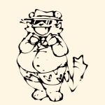 2023 anthro belly biped clothing eyewear hat headgear headwear hi_res killer_outlet mammal mo_(undertale_yellow) open_mouth procyonid raccoon shirt simple_background slightly_chubby smile solo sunglasses topwear undertale_yellow underwear