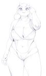 2023 anthro aruurara big_breasts bikini bovid breasts caprine cleavage clothed clothing eyebrows eyelashes female goat hi_res horn looking_at_viewer mammal mature_anthro mature_female navel sketch solo swimwear toriel undertale_(series)