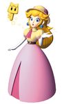  1girl 3d blonde_hair blue_eyes dress earrings gloves hat jewelry key lips looking_at_viewer mario_(series) mario_party mario_party_2 official_art princess_peach super_mario_bros. 