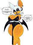 &lt;3 2023 absurd_res anthro arm_under_breasts bat biped breasts clothed clothing dialogue english_text eyelashes eyeshadow female hi_res looking_at_viewer makeup mammal mishythesheep pupils rouge_the_bat sega simple_background smile sonic_the_hedgehog_(series) speech_bubble text thick_thighs white_background wings