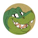 1:1 alpha_channel anthro dinosaur green_body happy headshot_portrait male may825 multicolored_body open_mouth pink_tongue portrait reptile scalie sharp_teeth smile solo teeth theropod tongue two_tone_body tyrannosaurid tyrannosaurus tyrannosaurus_rex