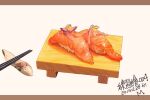  chopstick_rest chopsticks dated fish_(food) food food_focus mzi no_humans original realistic rice still_life sushi sushi_geta vegetable 