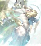  2boys abs bara couple dragon_boy dragon_wings egg_necklace faceless faceless_male feet_out_of_frame from_below from_side furry furry_male furry_with_non-furry highres huge_pectorals interspecies lifting_person male_focus multiple_boys muscular muscular_male no-zp open_fly ophion_(housamo) size_difference snowstorm stomach strongman_waist thick_thighs thighs tokyo_afterschool_summoners wings yaoi yellow_scales 
