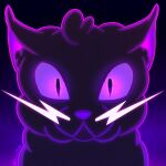 absurd_res angry angry_eyes electricity felid feline feral frizzmake hi_res male mammal purple_eyes solo